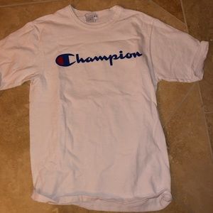Champion white logo tee